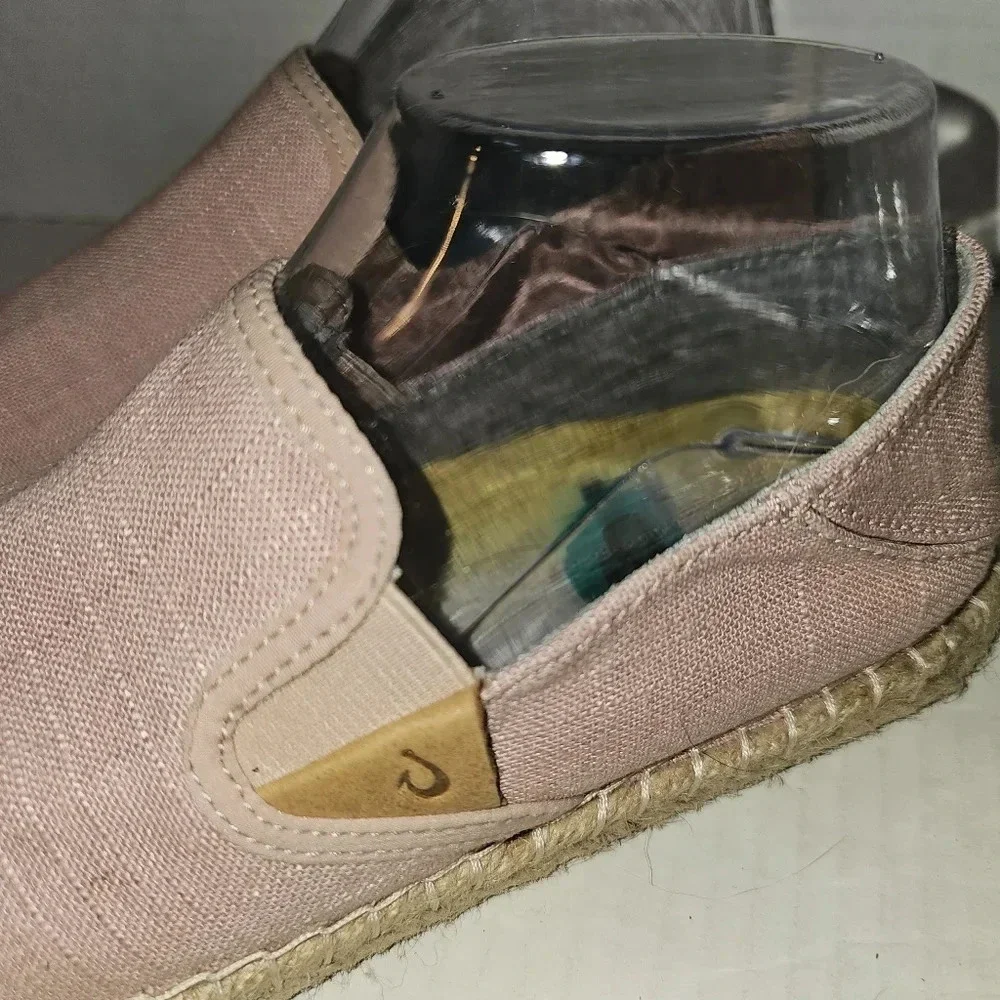 Olukai Kaula Pa'a Kapa Espadrille Flats Shoe Women Size 8 Casual Pink